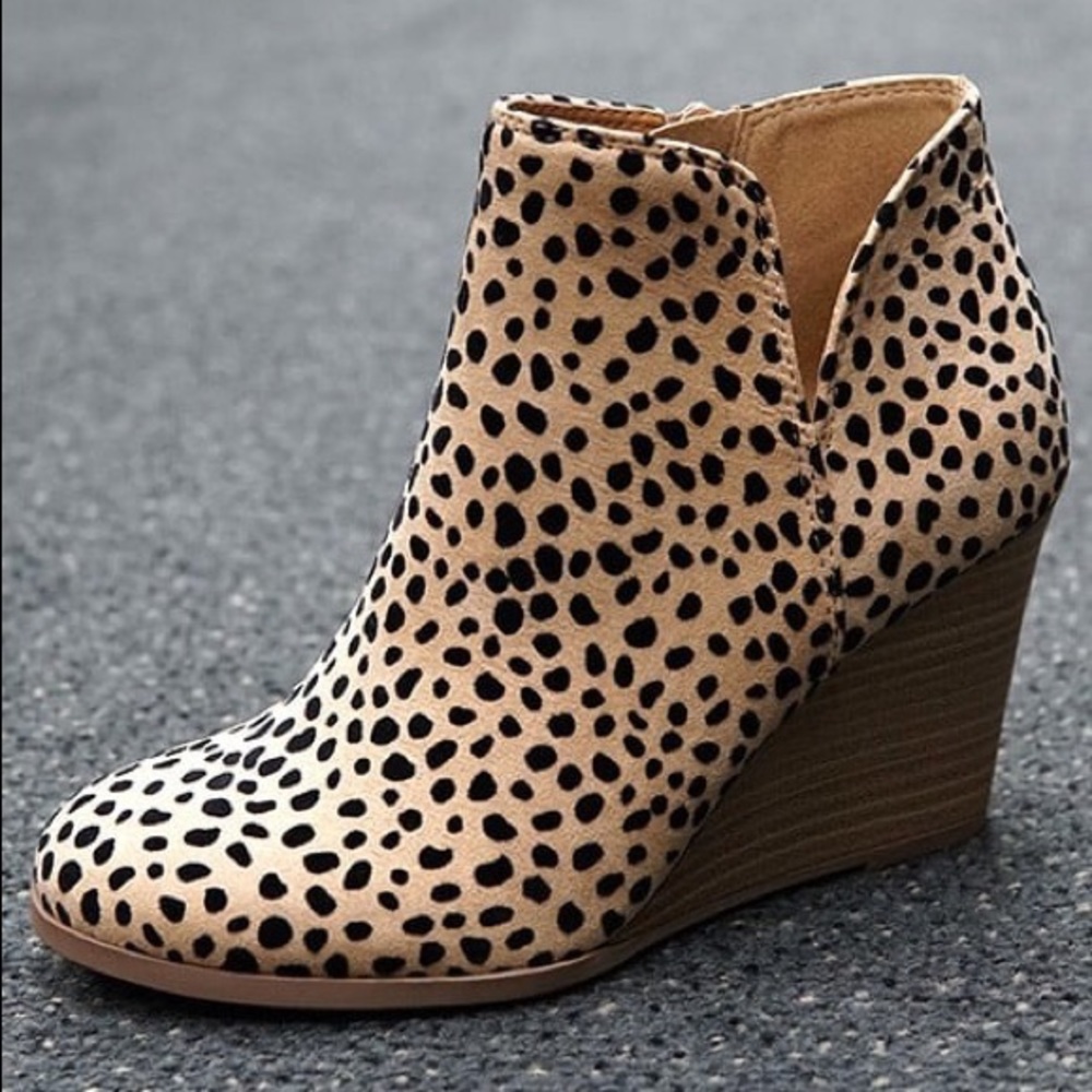 Cheetah Print Wedge Booties